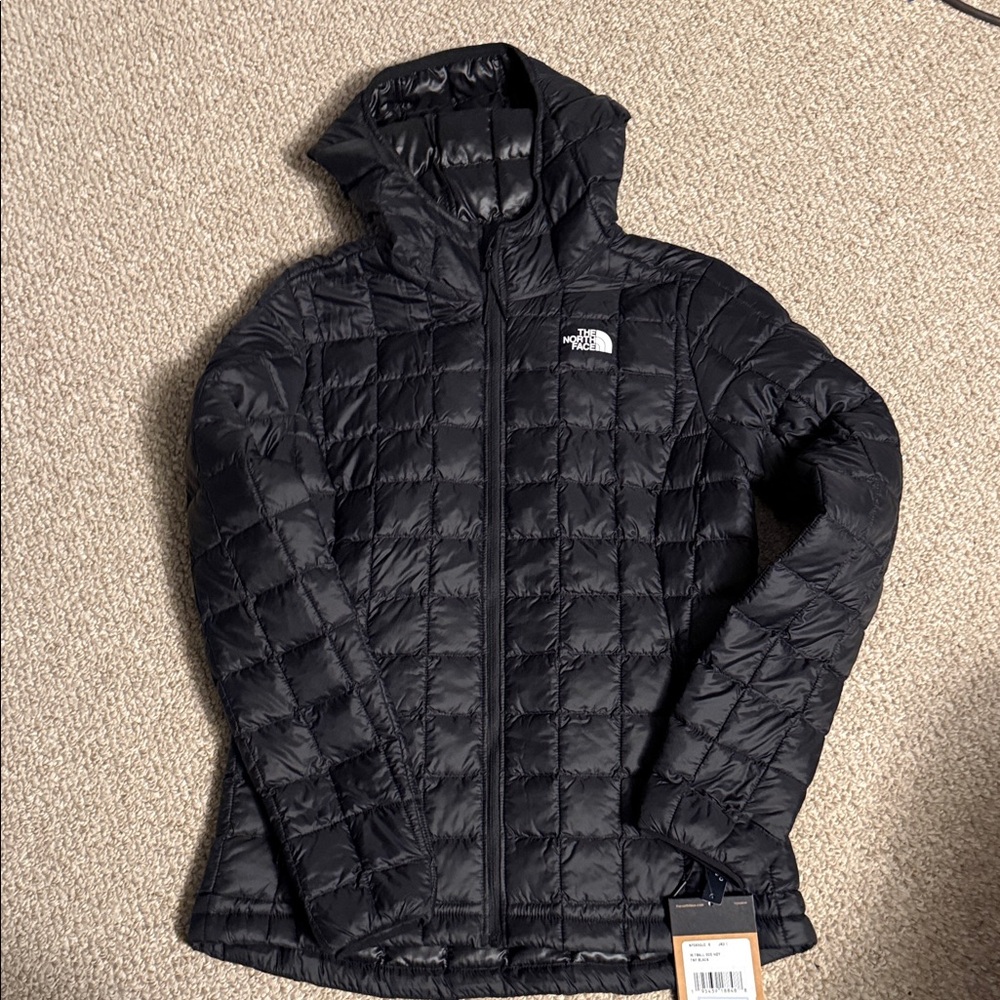 The North Face Quilted Black Hooded Jacket